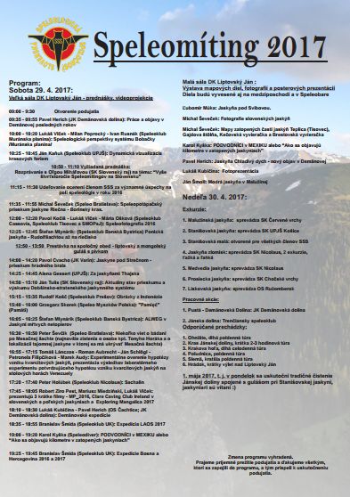 images speleomiting 2017 program